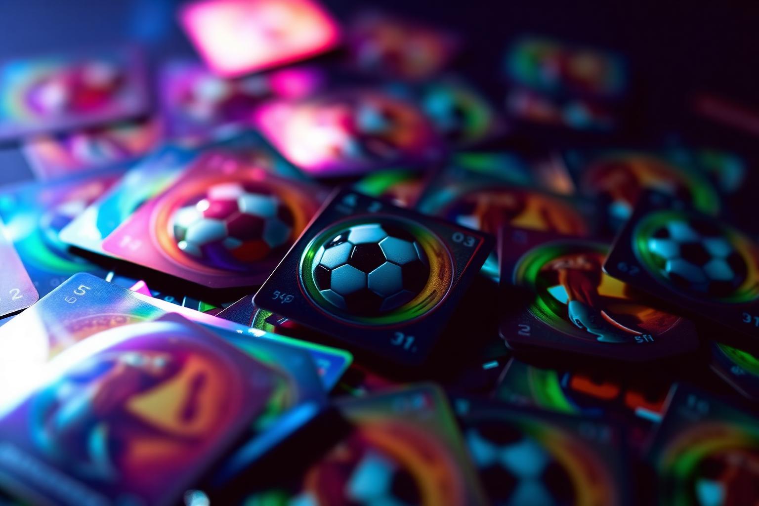 FIFA Panini stickers being swapped between collectors